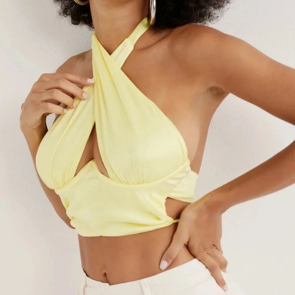 New! For Love and Lemons Rana Cross Front Crop Top NWOT 17451 - Picture 5 of 14